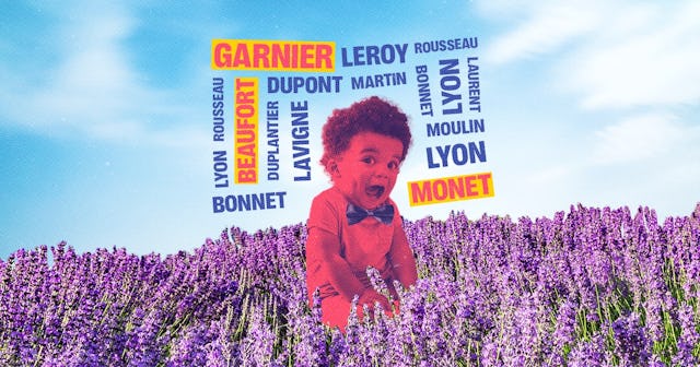 Little child surprised by all the popular French names