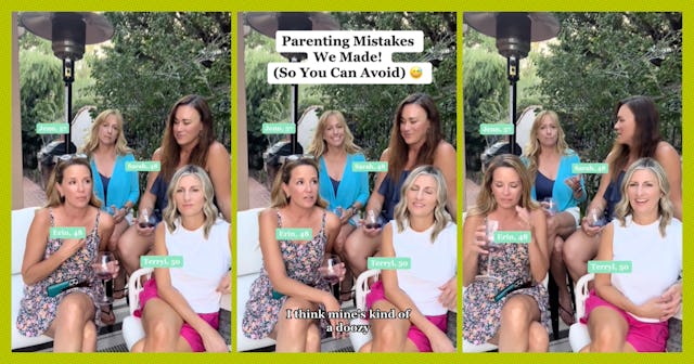 In the now-viral clip, four moms over 40 share their biggest parenting mistakes that they regret ma...