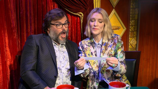 Cate Blanchett and Jack Black talking talking about parenting confessions