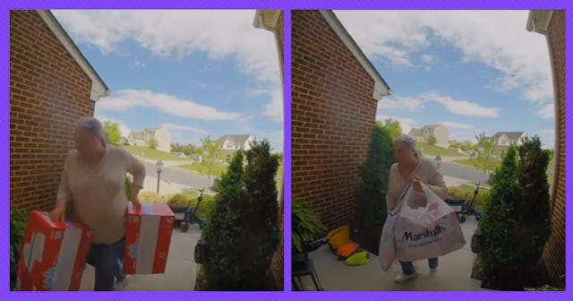 A mom posted footage of the ideal mother-in-law coming to visit.
